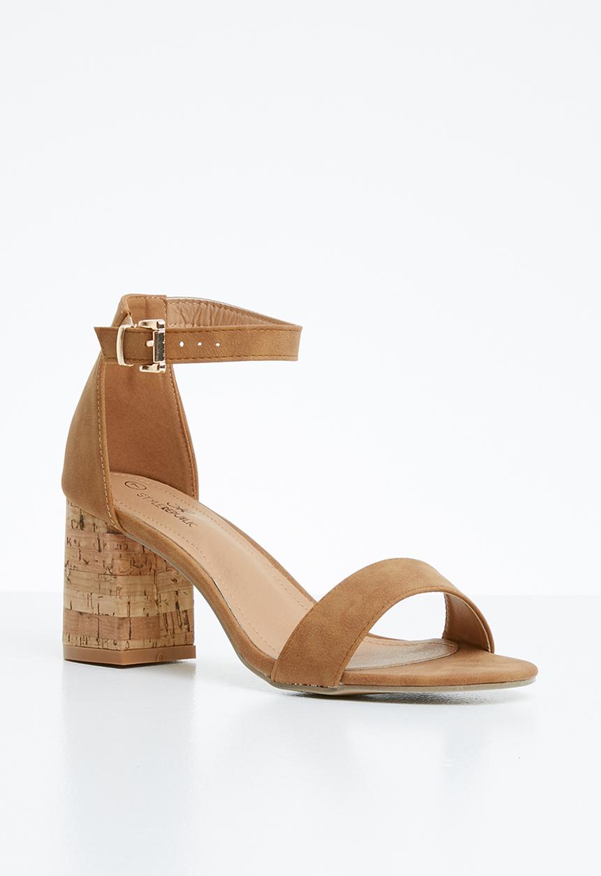 STYLE REPUBLIC - Ria ankle strap heel - brown