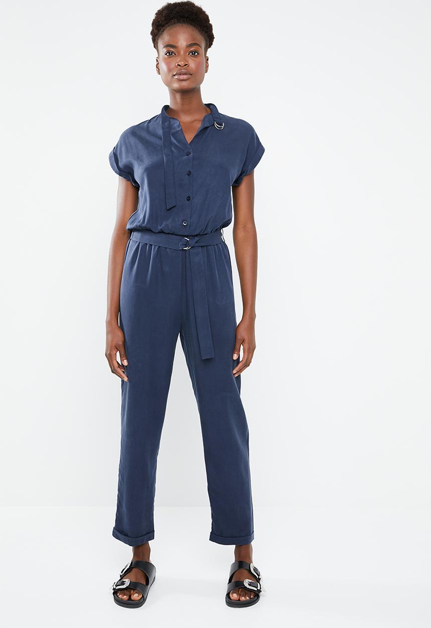 Superbalist - Tencel jumpsuit with D-ring belt - navy