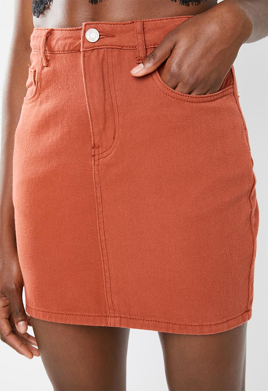 Missguided - A line denim mini skirt - brown