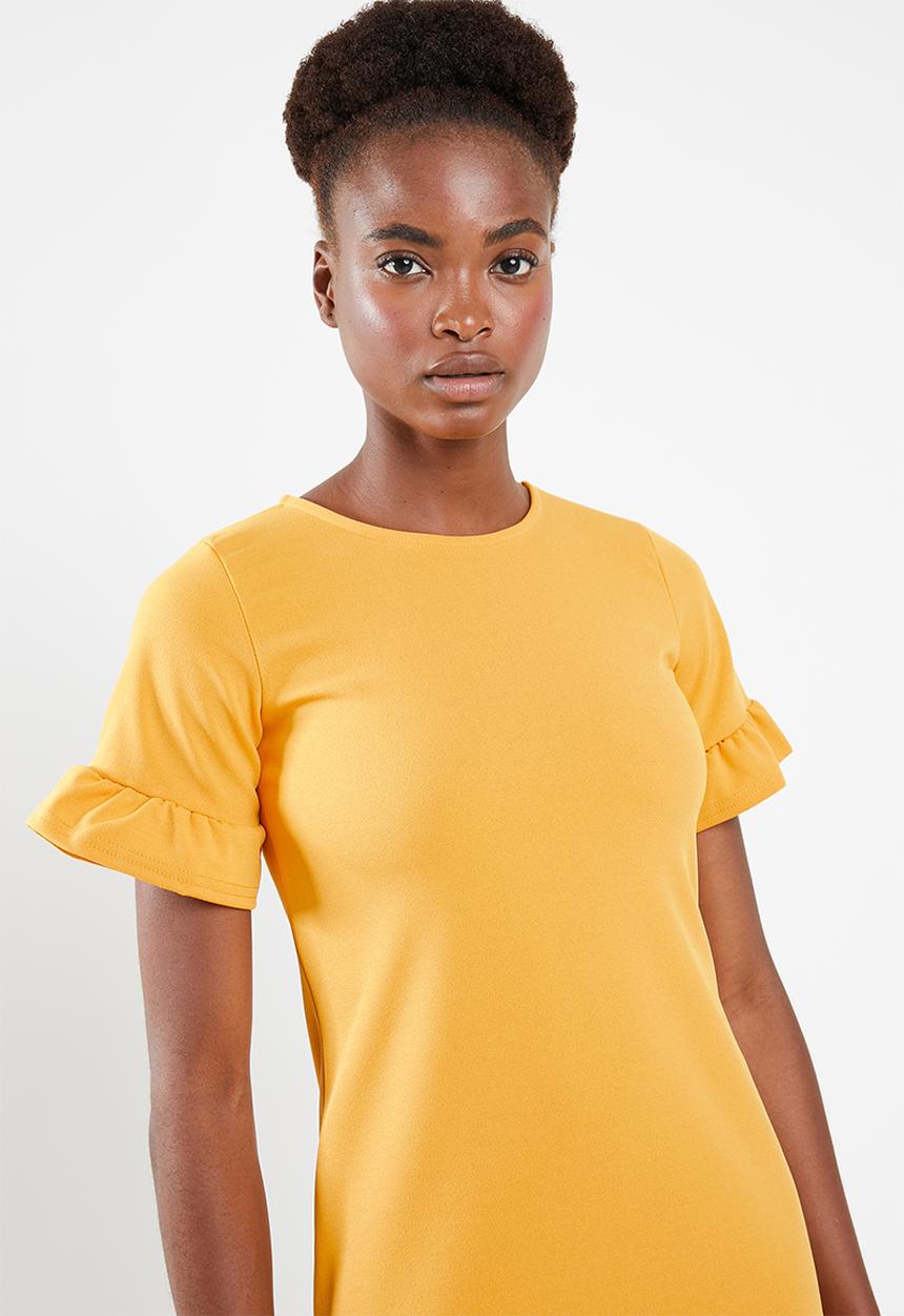 Missguided - Frill detail mini dress - yellow