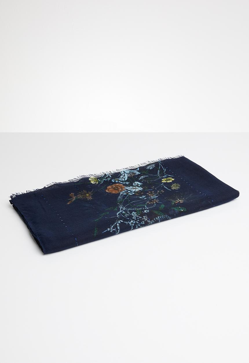 Joy Collectables - Floral print scarf - navy