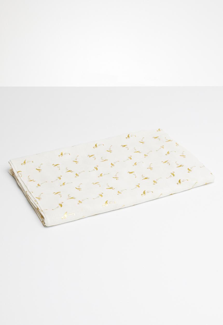 Joy Collectables - Printed detail scarf - white & gold