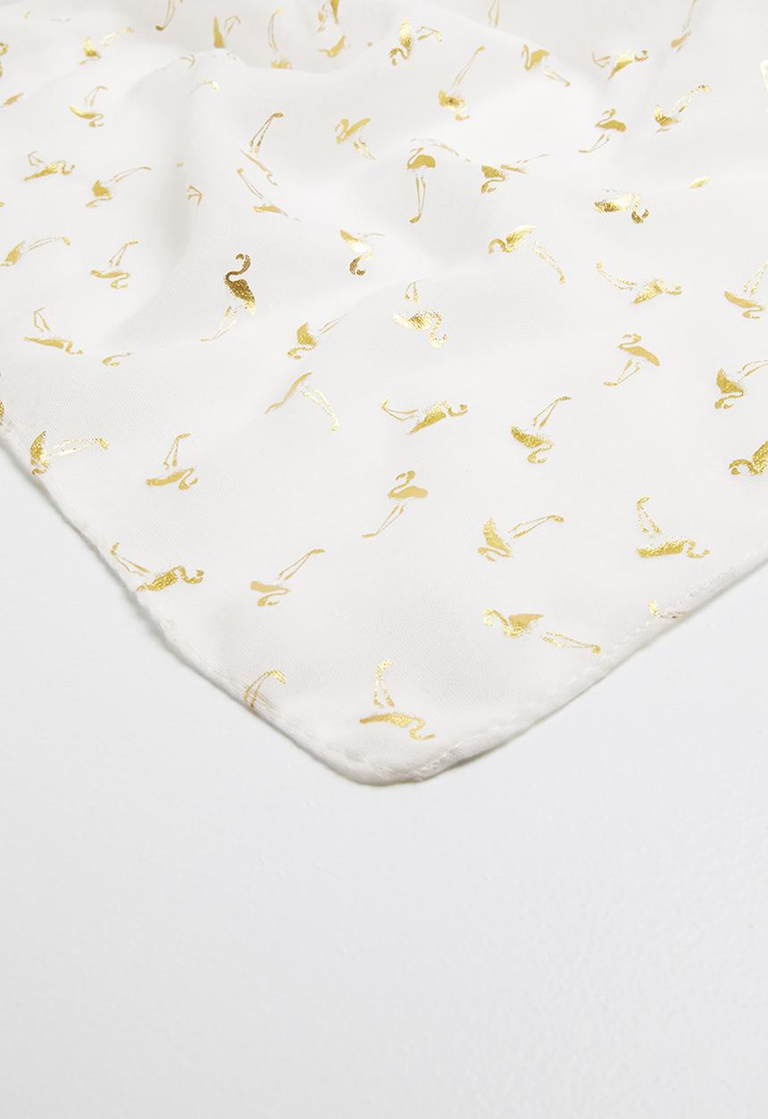 Joy Collectables - Printed detail scarf - white & gold