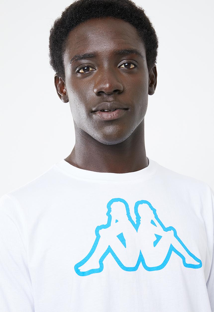KAPPA - Logo cromen T-shirt - white & blue
