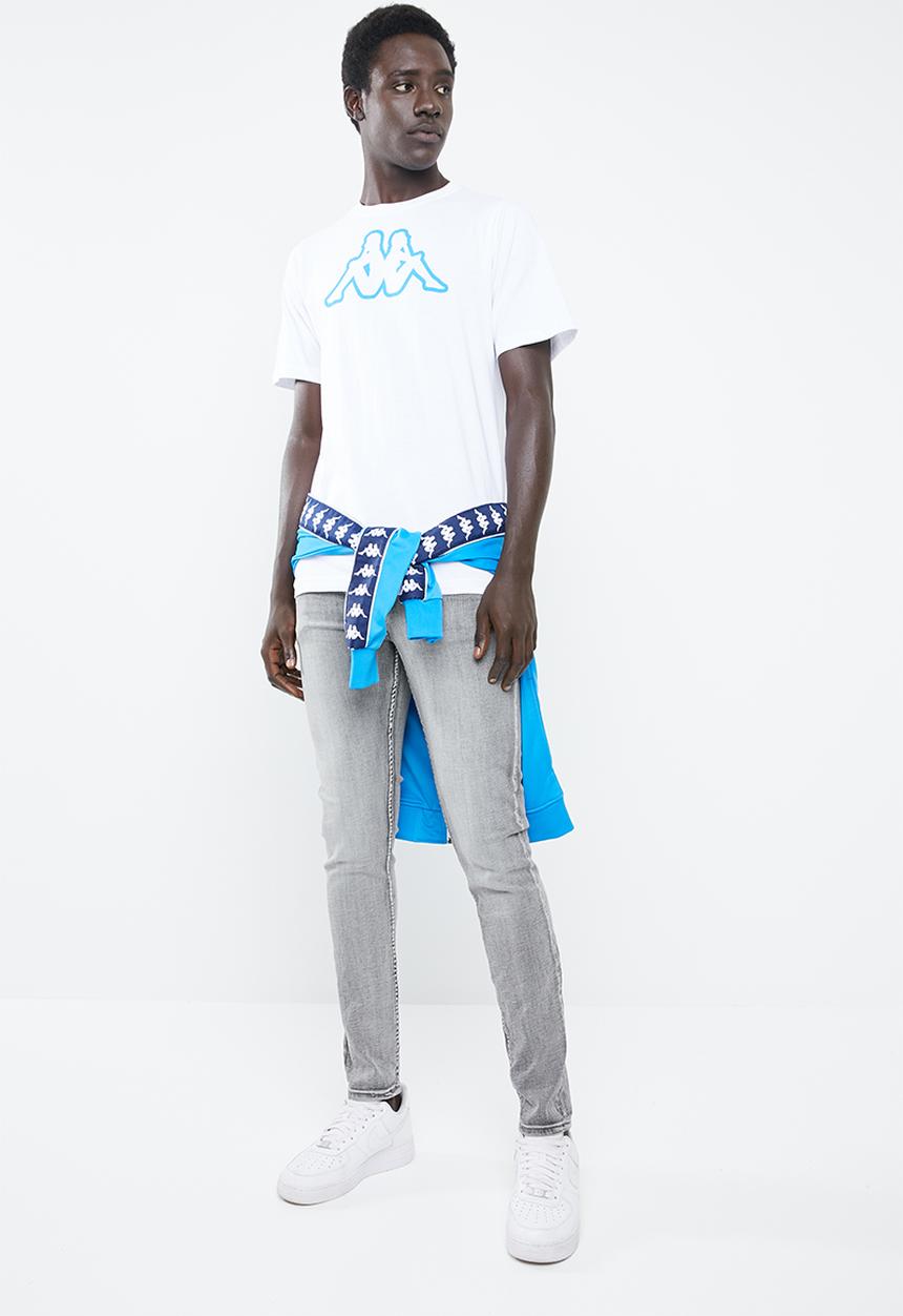 KAPPA - Logo cromen T-shirt - white & blue