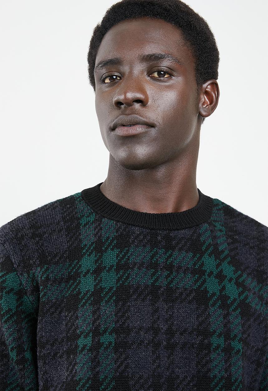 New Look - Check crew neck knitted jumper - multi
