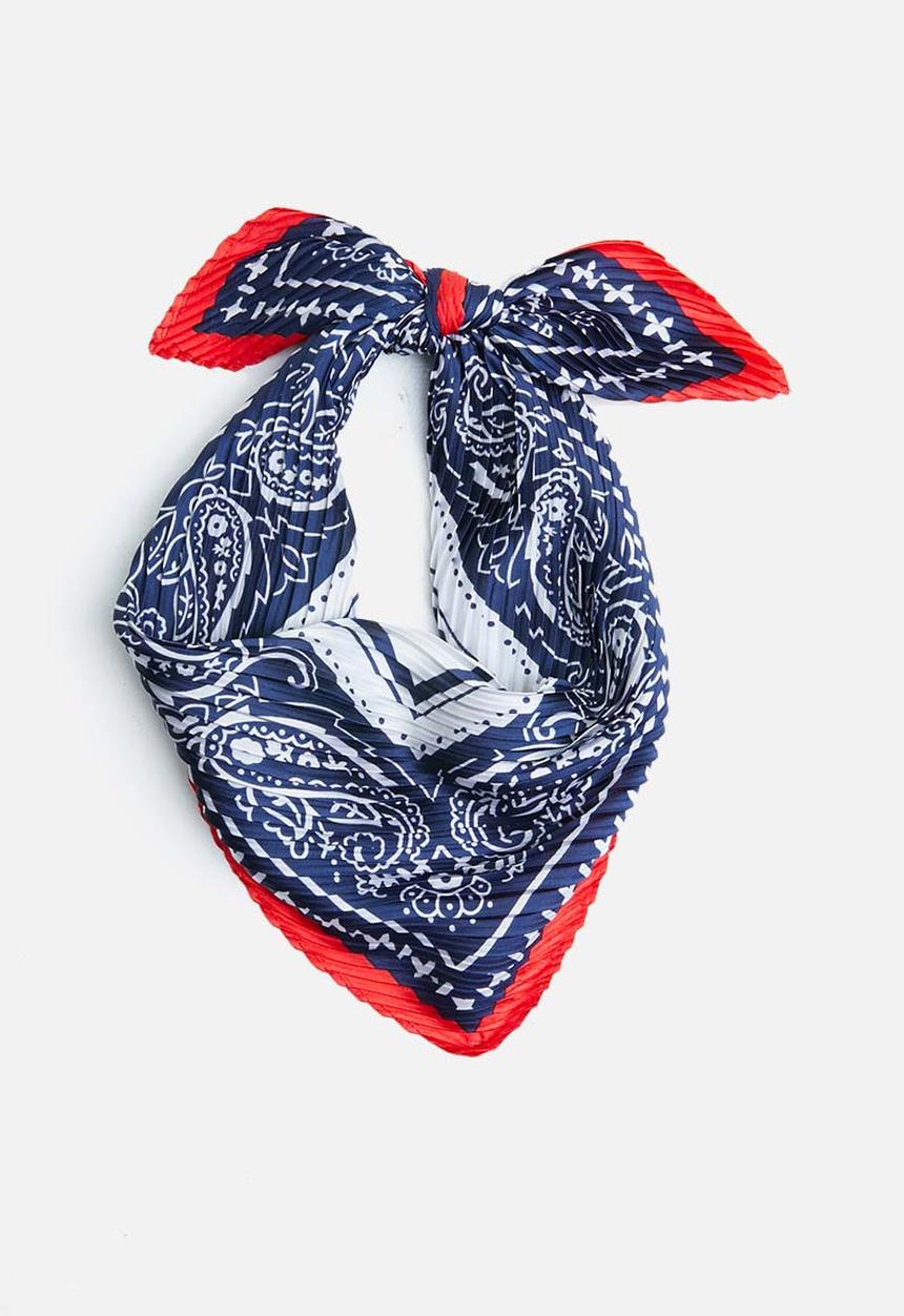Joy Collectables - Bandana print scarf - white, red & blue