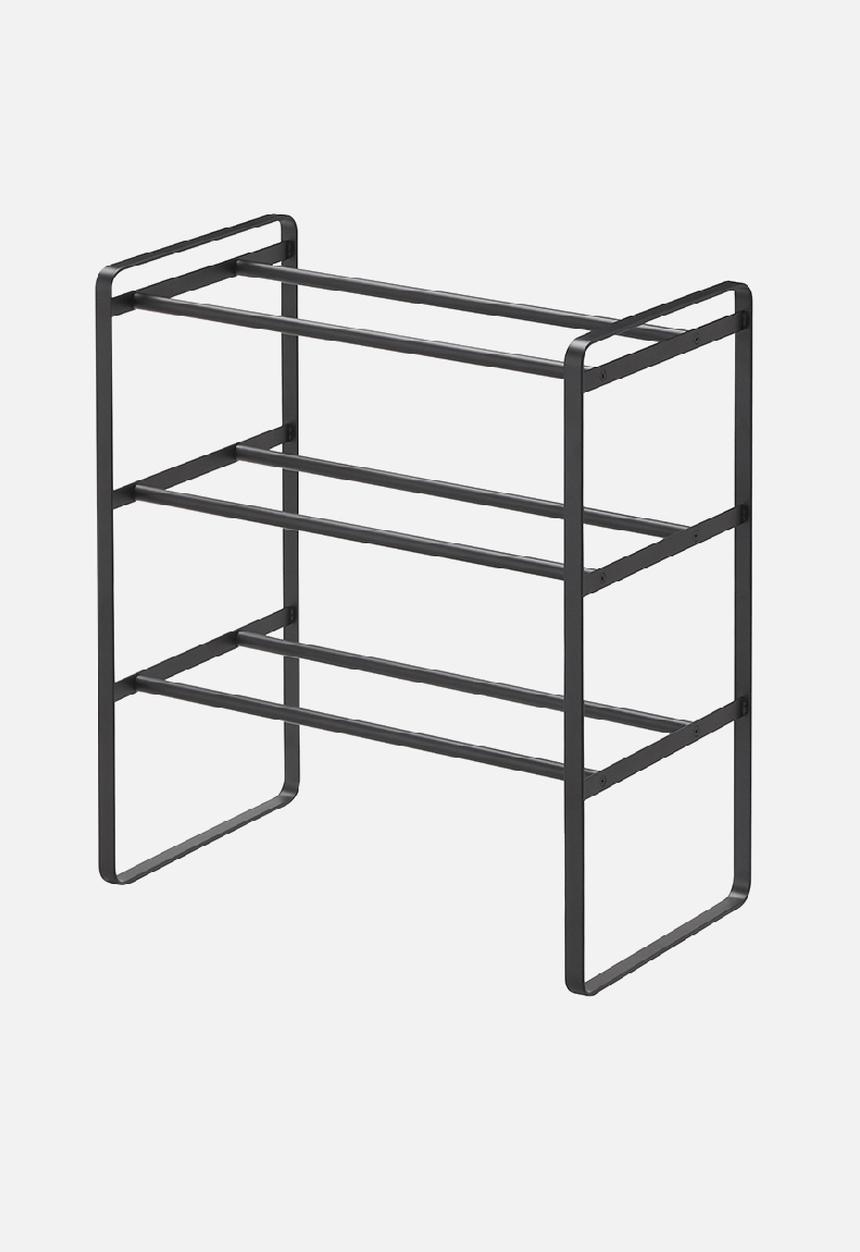 Yamazaki - Expandable 3 tier shoe rack - black