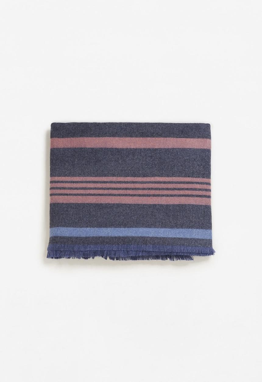 MANGO - Striped scarf - navy