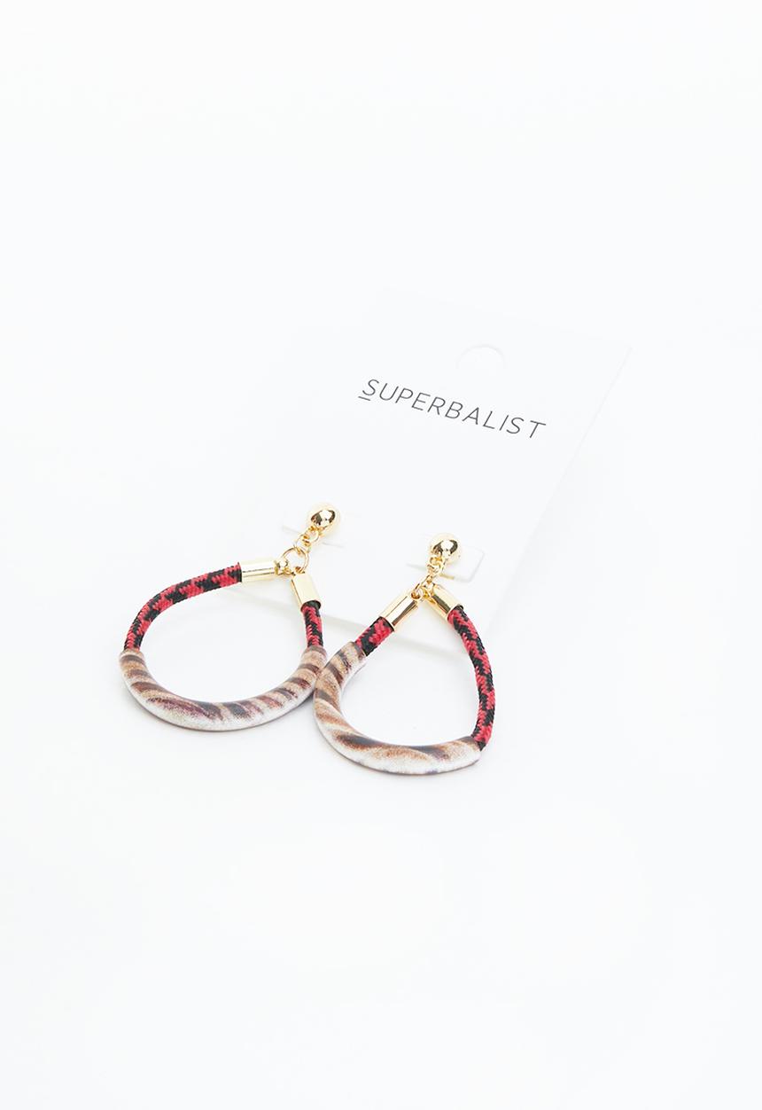 Superbalist - Kristen oval earrings - red/brown