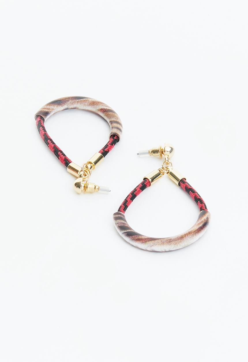 Superbalist - Kristen oval earrings - red/brown