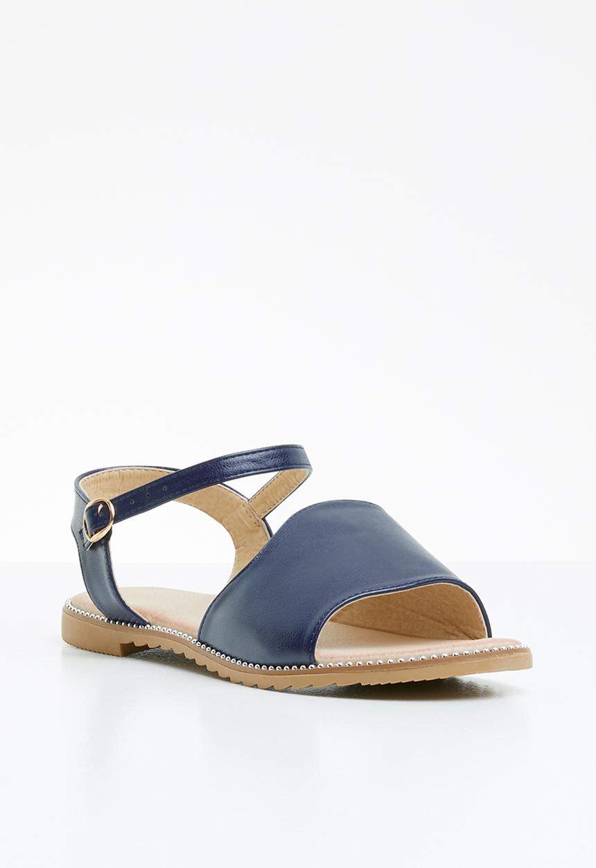 edit - Studded ankle strap sandals - navy