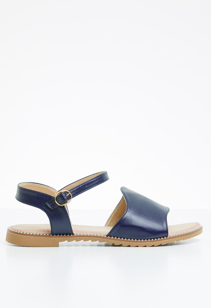 edit - Studded ankle strap sandals - navy
