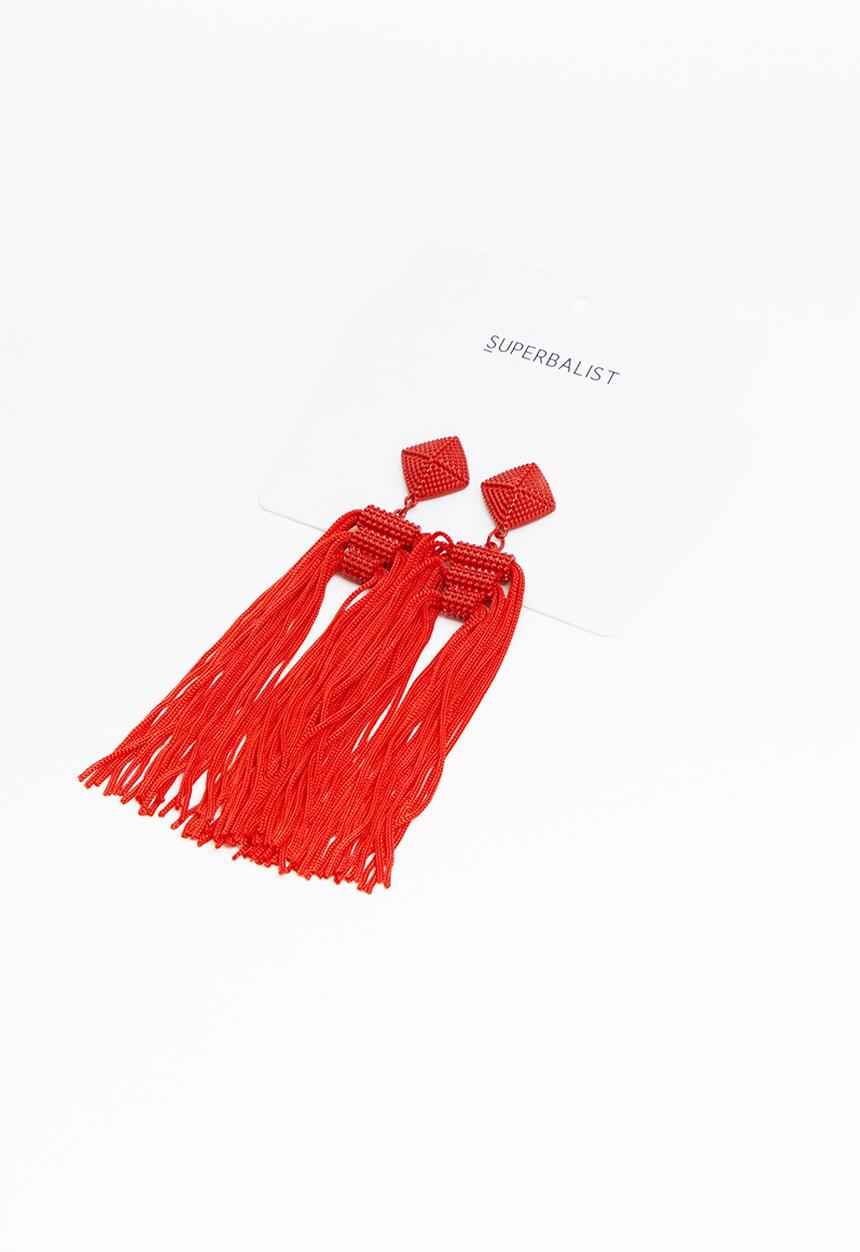Superbalist - Sienna tassel earrings - red