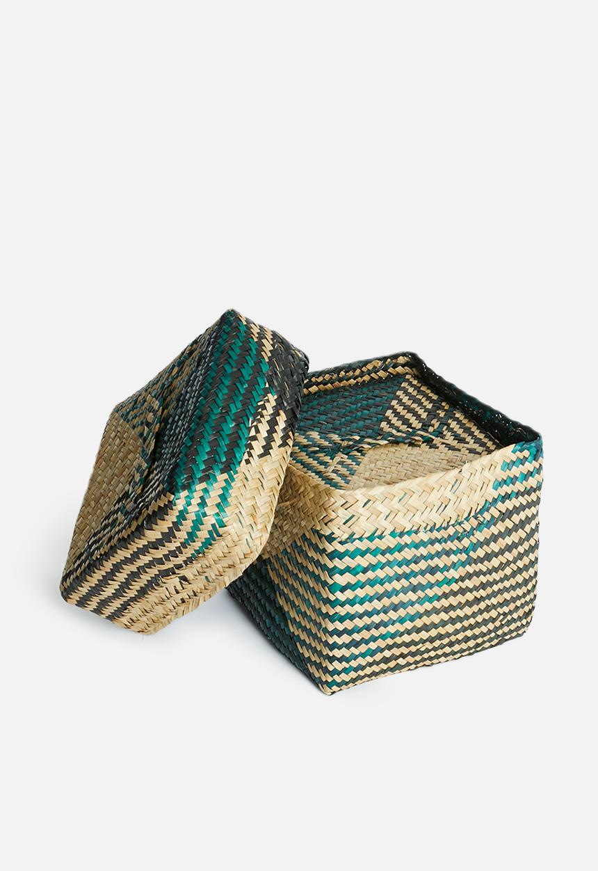 Sixth Floor - Delta storage basket set of 2 - green