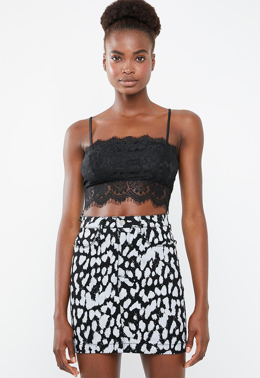 Missguided - Strappy straight necklace bralette - black