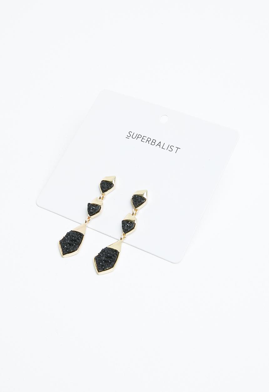 Superbalist - Rae statement earrings - gold & black