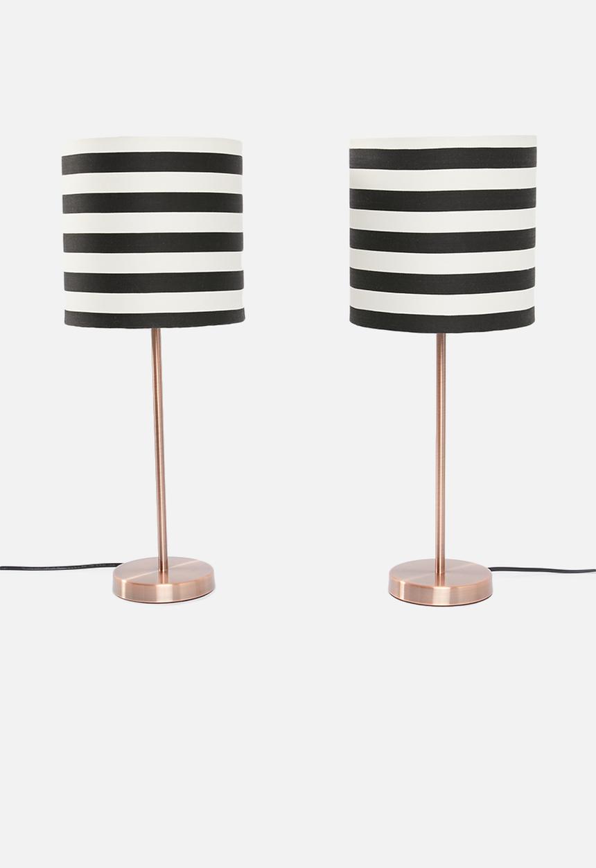 Sixth Floor - Upright table lamp set - black & white