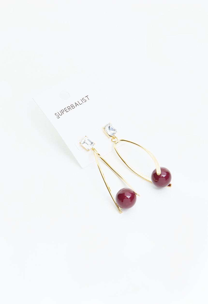 Superbalist - Keira infinity earrings - gold & red
