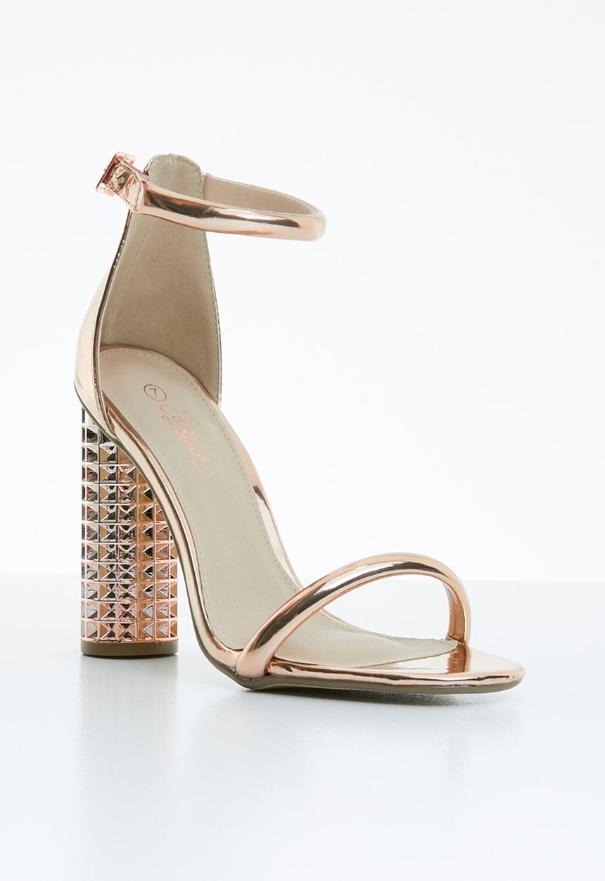 Miss Black - Lucia ankle strap heels - rose gold