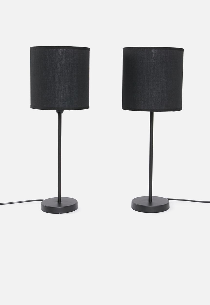 Sixth Floor - Upright table lamp set of 2 - full black