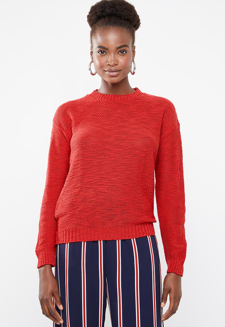 Superbalist - Scoop neck knit - red