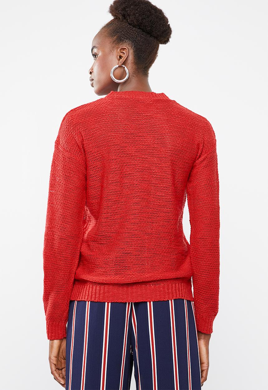 Superbalist - Scoop neck knit - red