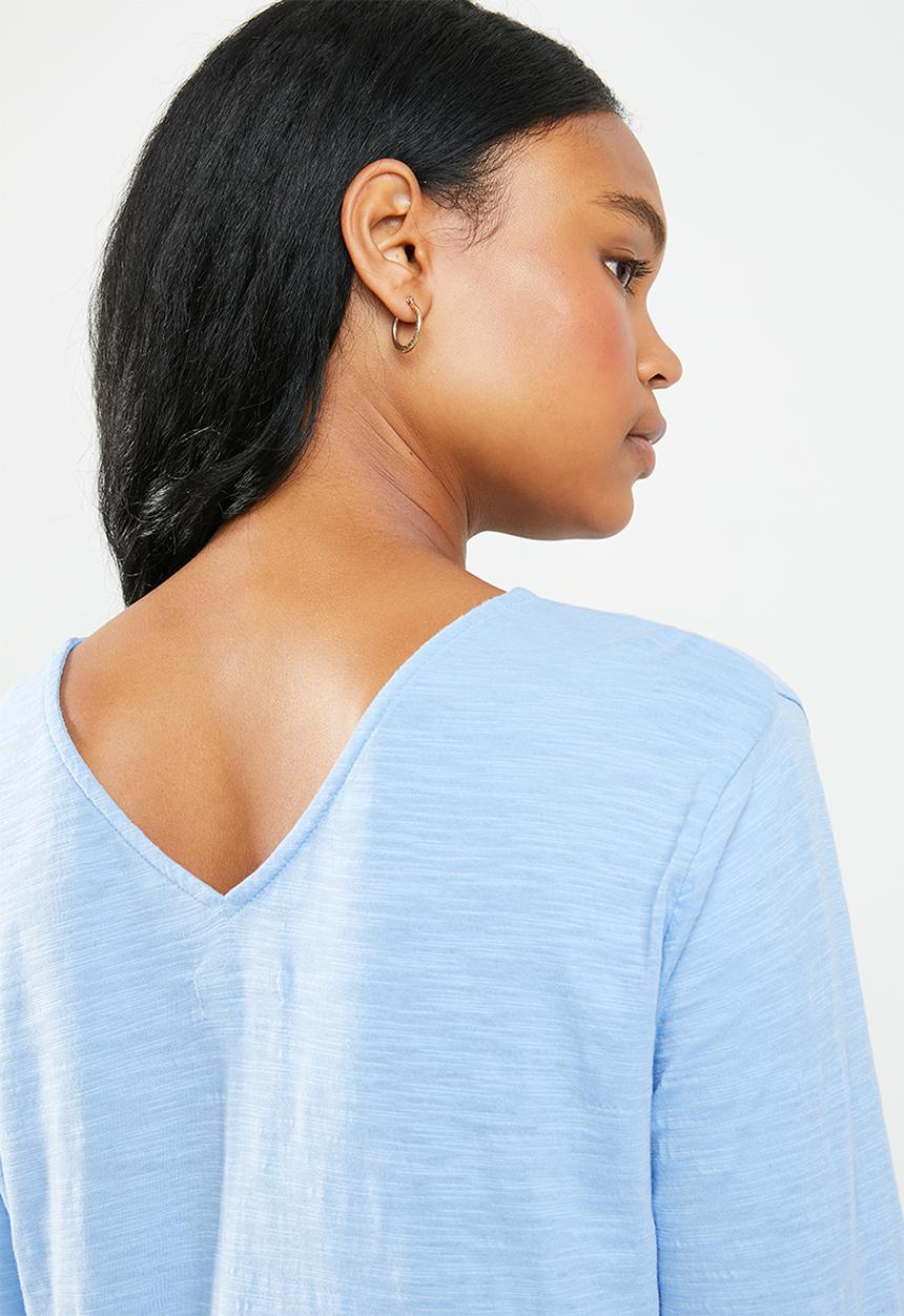 edit - 3/4 sleeve blouse - blue