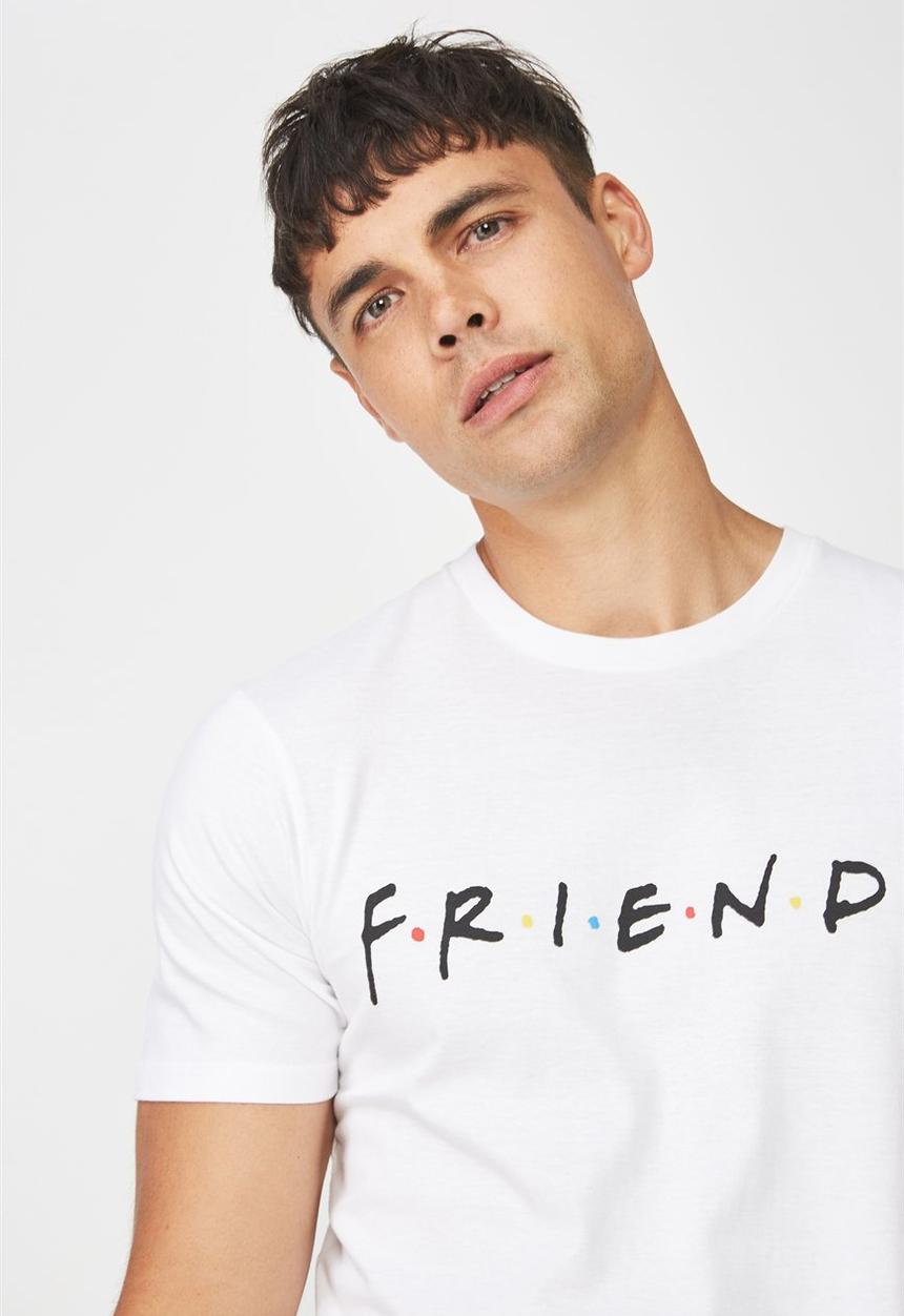 Cotton On - Friends logo tbar collaboration tee - white
