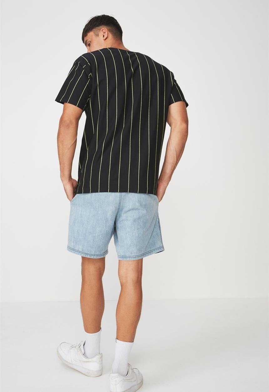 Cotton On - Stripe downtown loose fit tee - black
