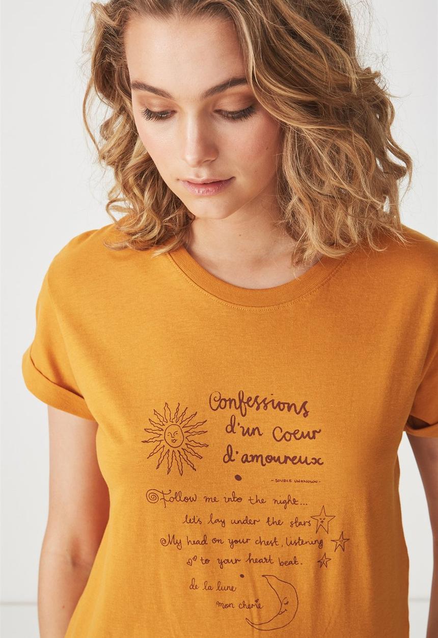 Cotton On - Tbar fox graphic tee - orange