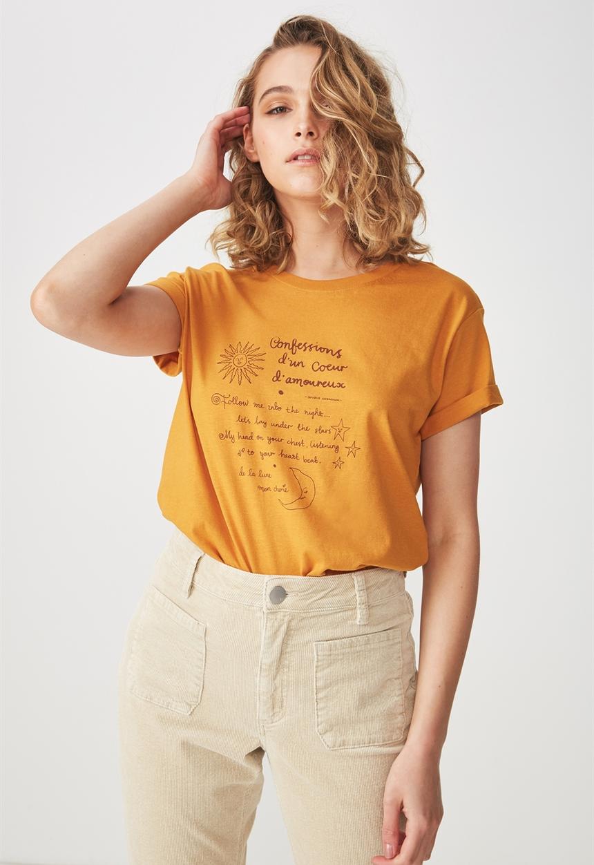 Cotton On - Tbar fox graphic tee - orange