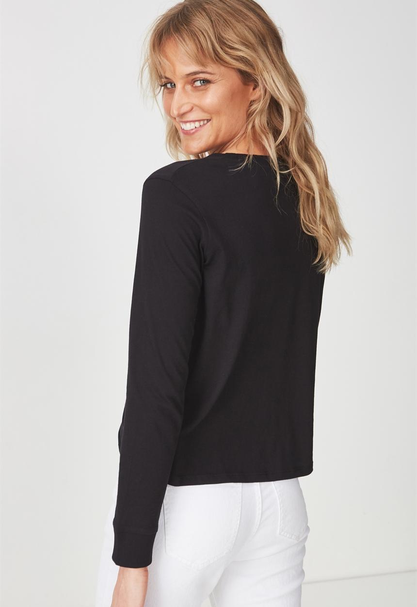 Cotton On - Tbar Tammy chopped graphic tee - black