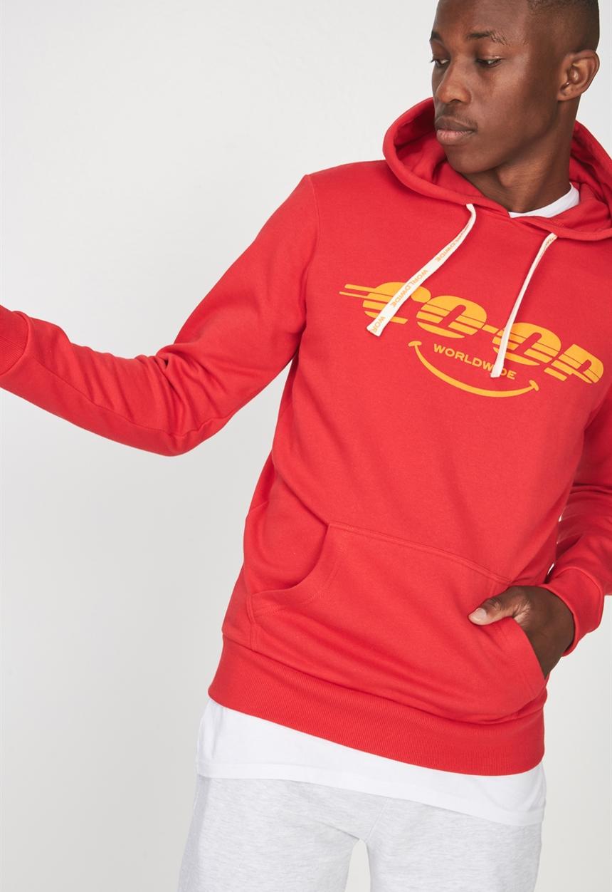 Cotton On - Co-op worldwide fleece pullover - red