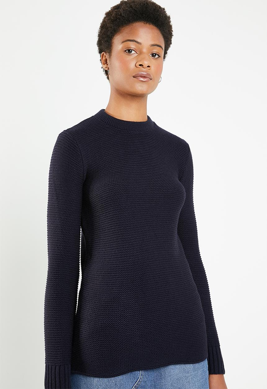 Superbalist - Zip back round neck - navy