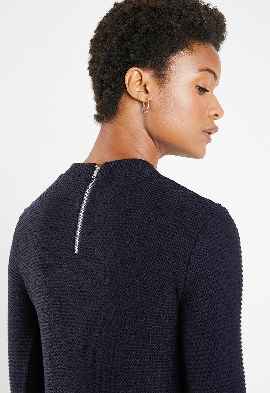 Superbalist - Zip back round neck - navy