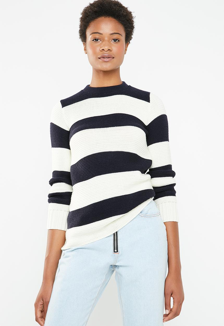 Superbalist - Zip back round neck - navy & cream