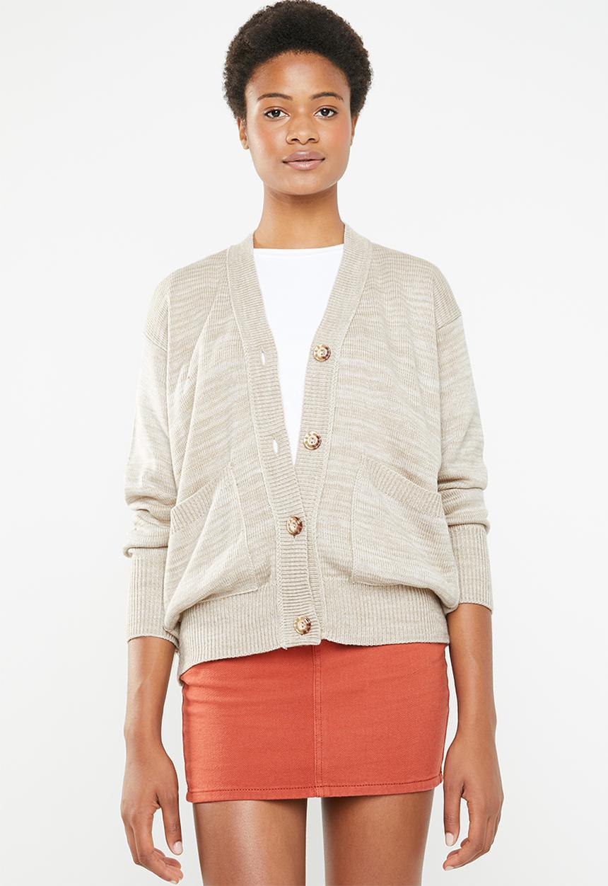 Superbalist - Slouchy pocket detail cardigan - beige