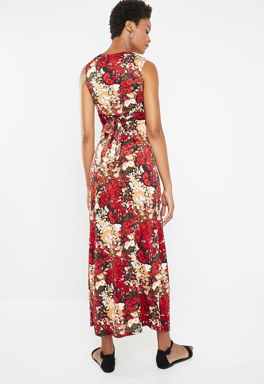 Revenge - Knot detail maxi dress - red