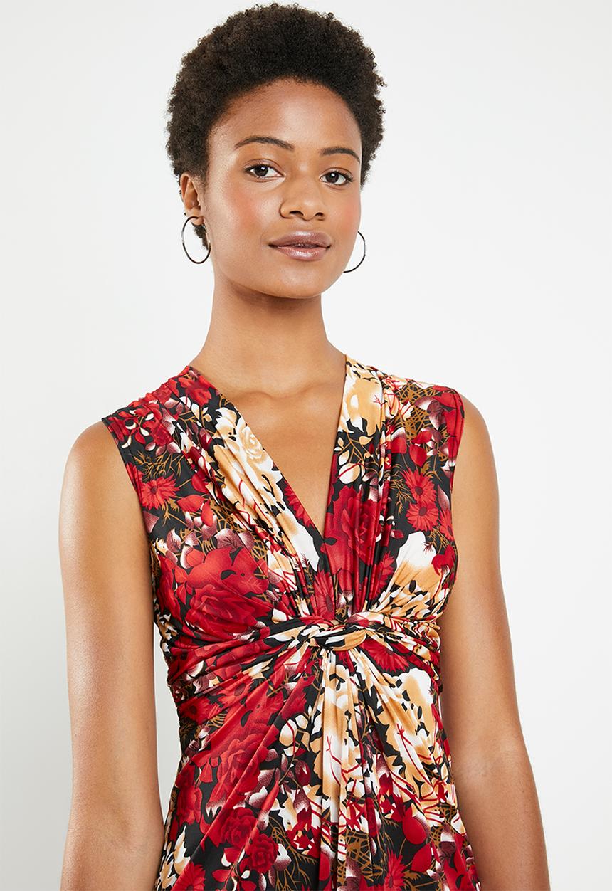 Revenge - Knot detail maxi dress - red