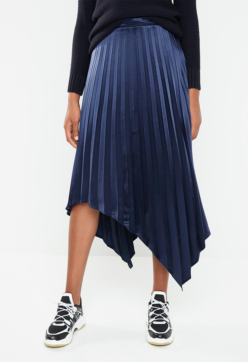 Superbalist - Hanky hem pleated skirt - navy