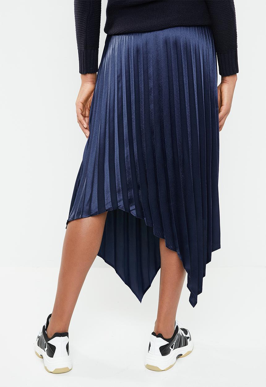 Superbalist - Hanky hem pleated skirt - navy