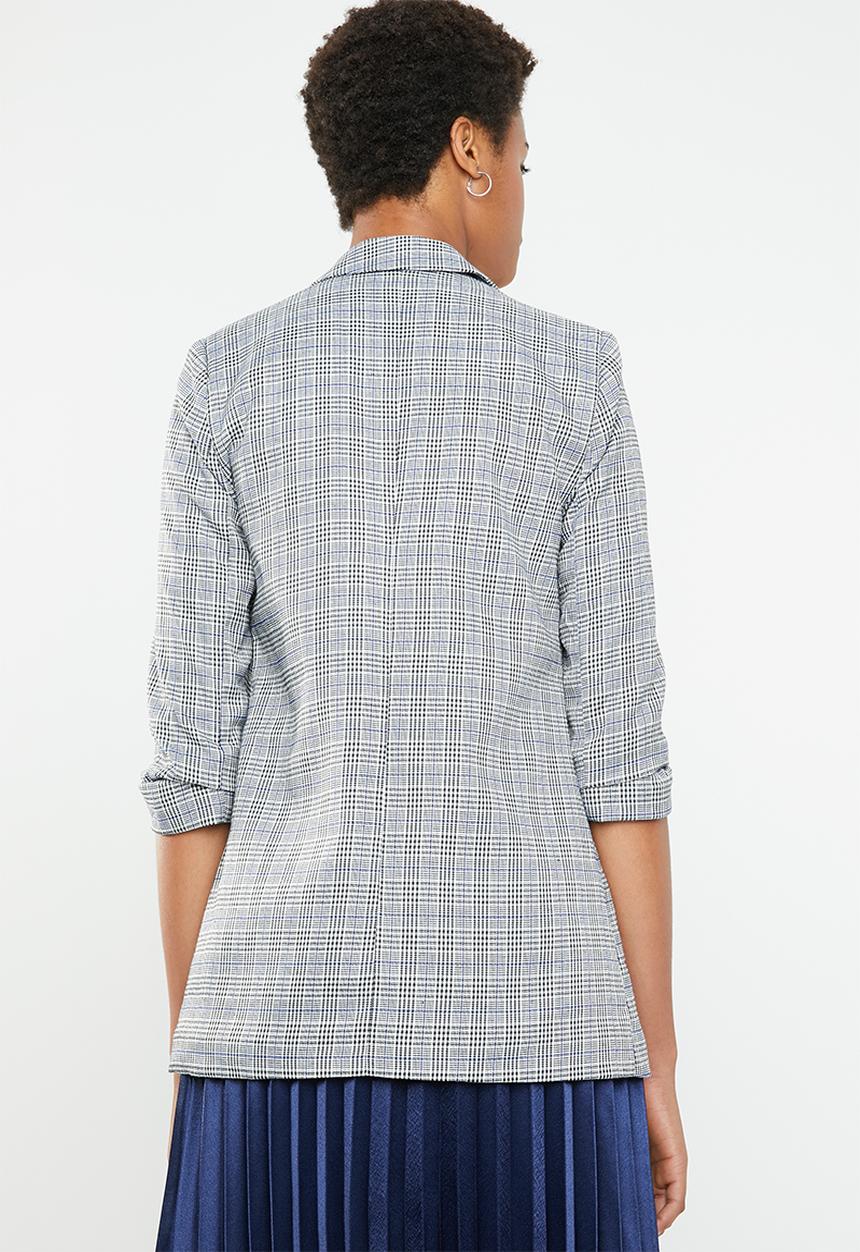 Superbalist - Check ruched sleeve jacket - multi