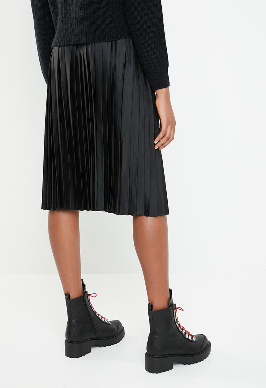 Superbalist - Wrap pleated midi skirt - black