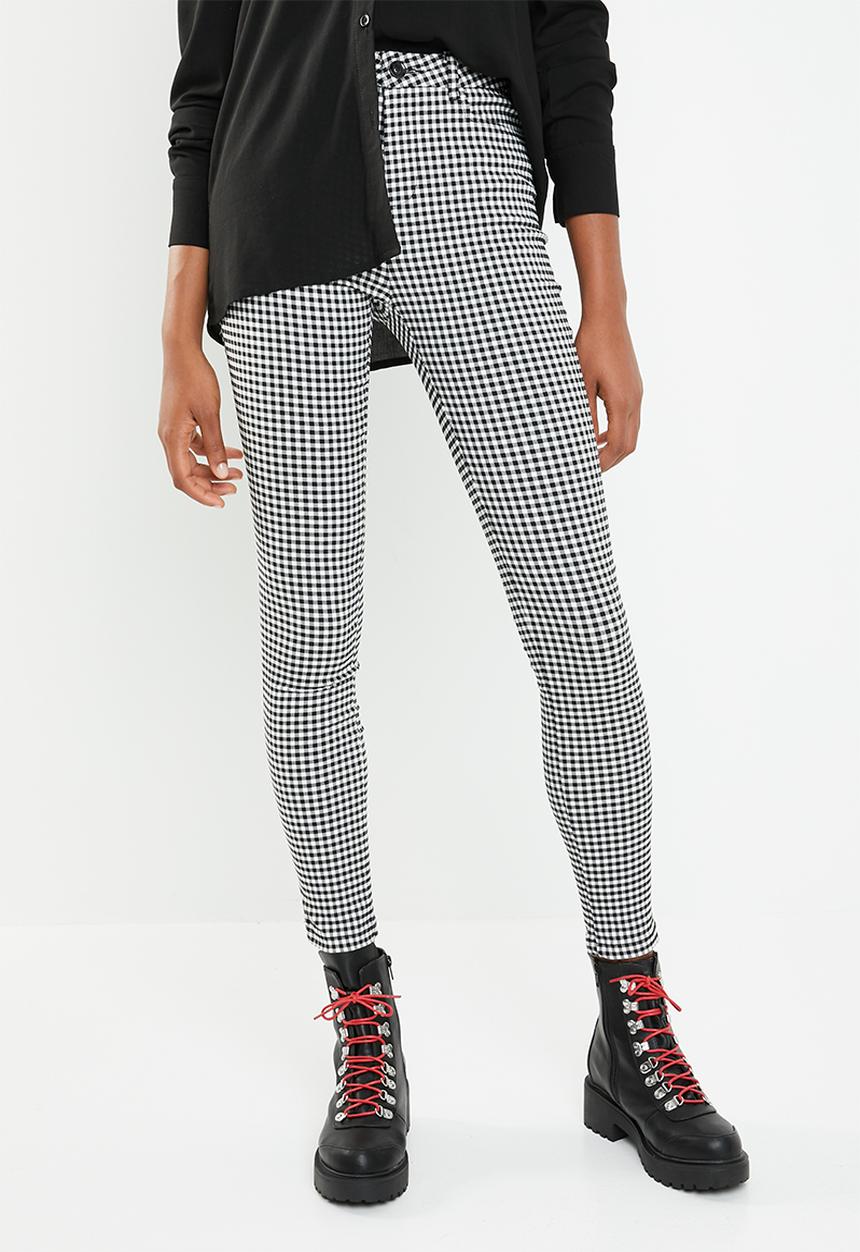 Superbalist - Skinny check pant - black & white