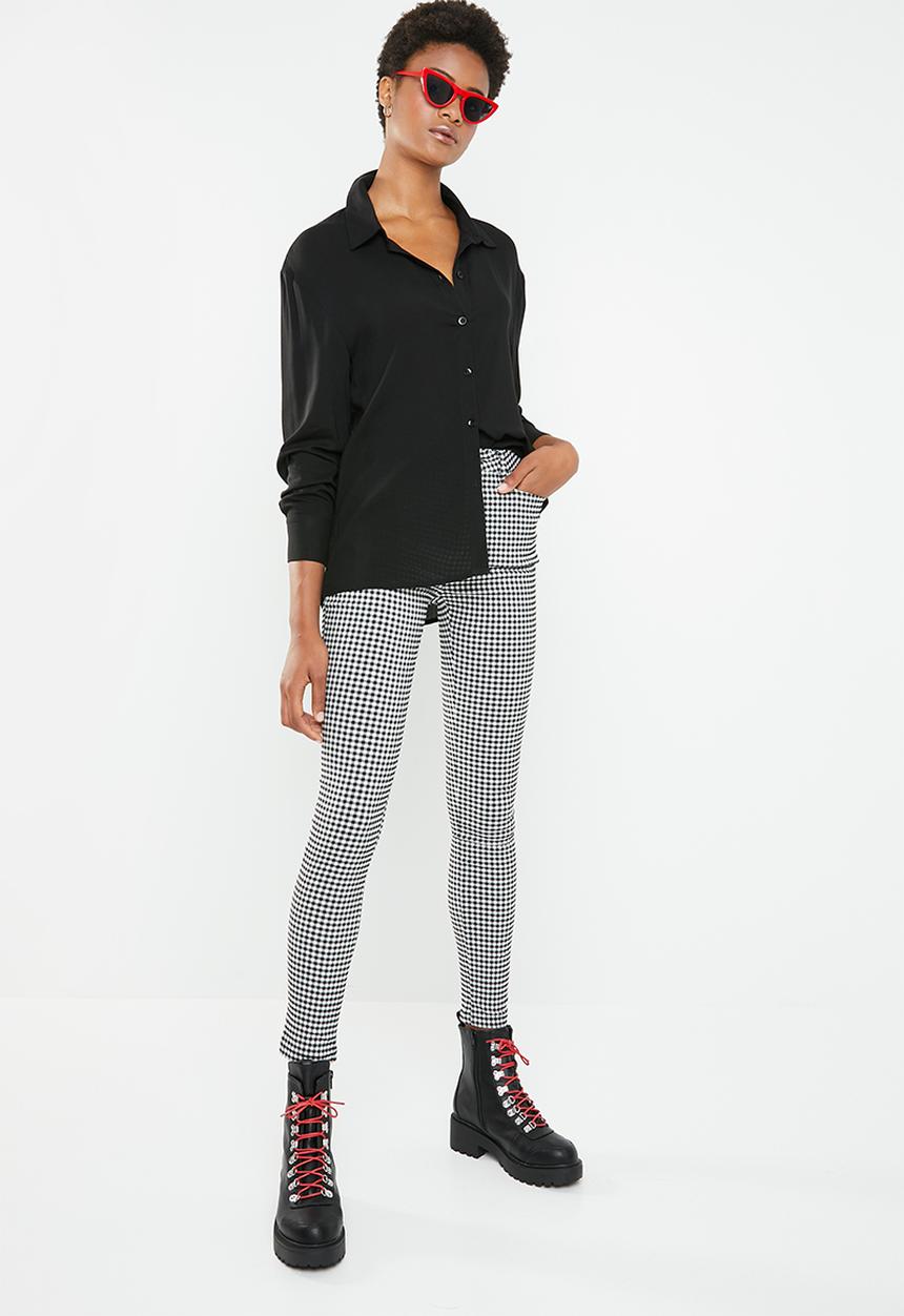 Superbalist - Skinny check pant - black & white