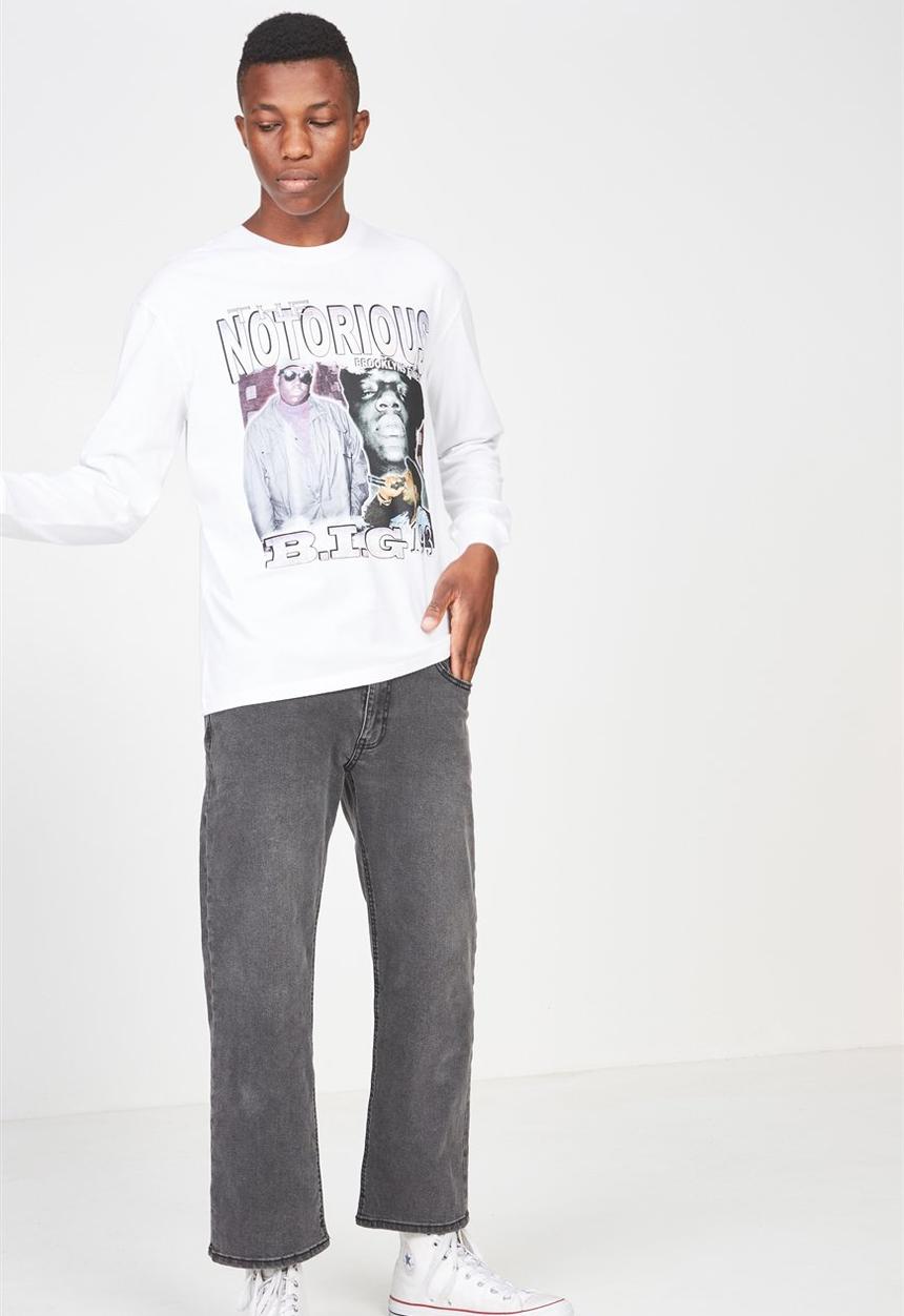 Cotton On - The Notorious B.I.G long sleeve tee - white