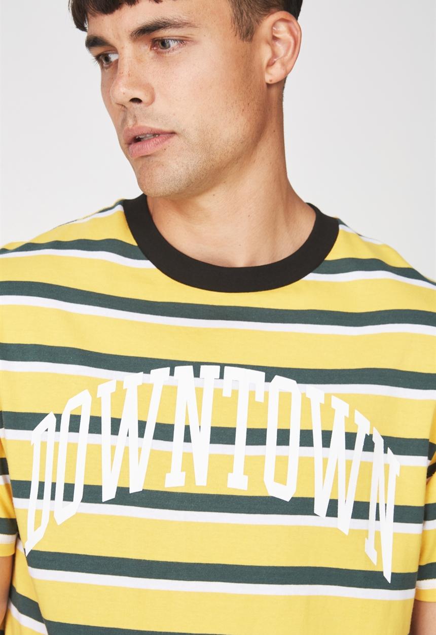 Cotton On - Downtown loose fit tee - yellow & green 