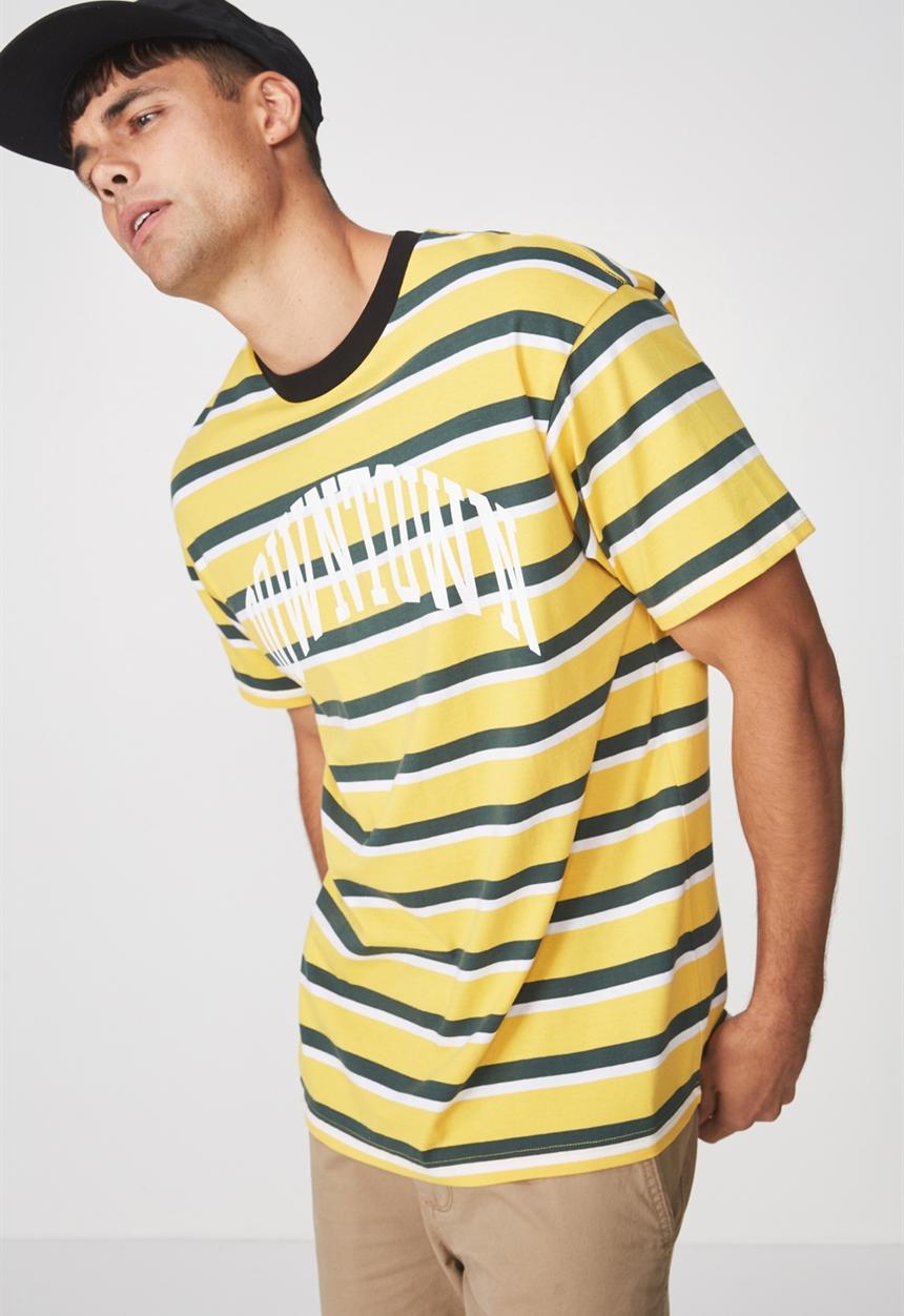 Cotton On - Downtown loose fit tee - yellow & green 