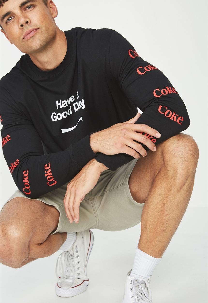 Cotton On - Coke have a good day tbar collaboration tee - black
